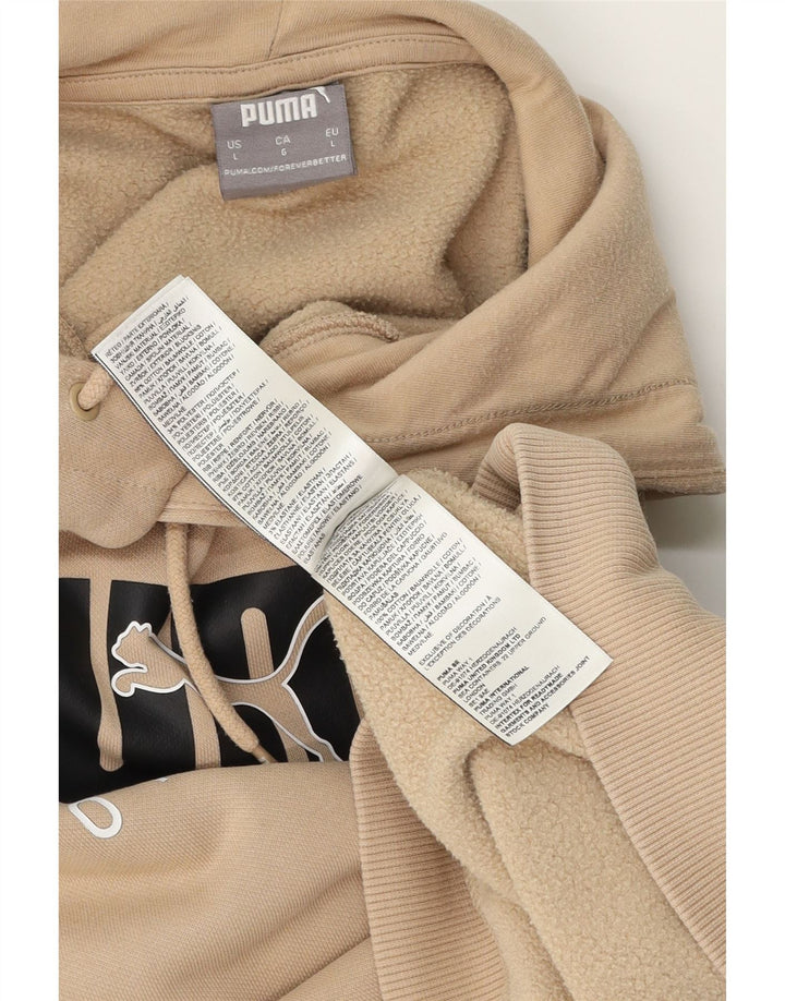 Puma Grafisk hættetrøje til mænd, stor beige bomuld