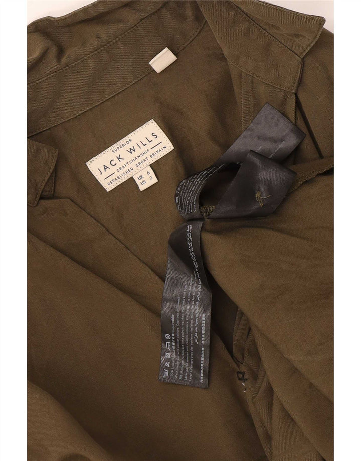 Jack Wills 3/4-ærmet oversized trøje til kvinder, UK 6 XS Khaki Lyocell