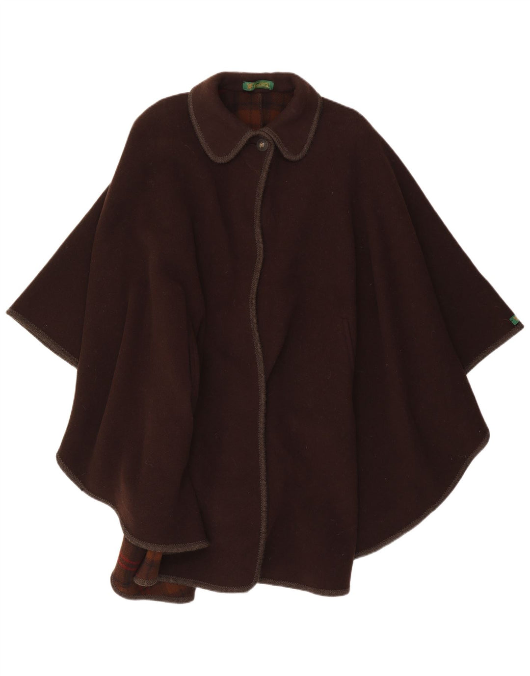 Tyroland Dame Loose Fit Capelet Frakke IT 44 Medium Brun Uld