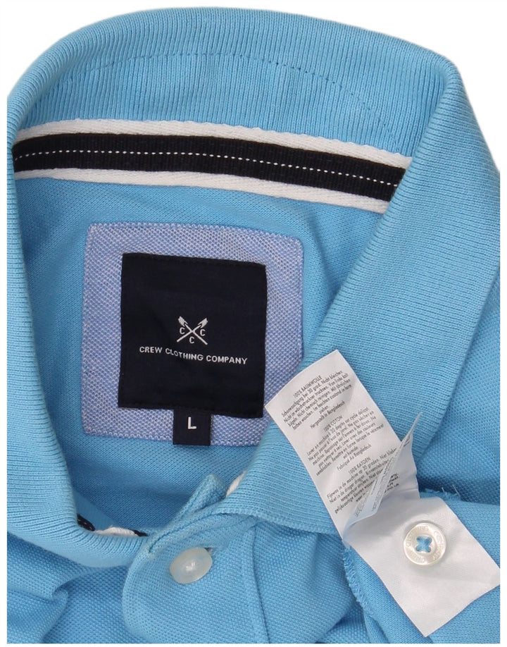 CREW TØJ Herre poloshirt Stor blå bomuld