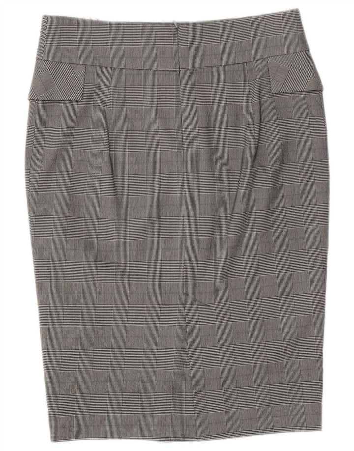 Zara Dame Midi Pencil Skirt Medium W30 Grey Check