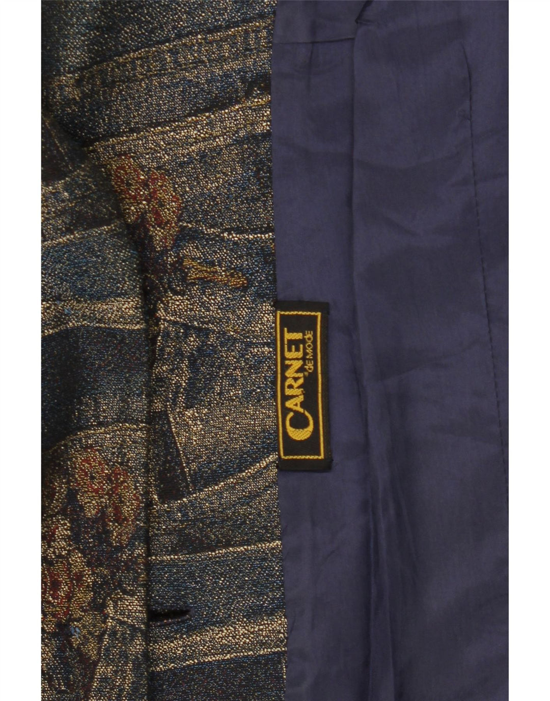 Carnet Dame 3 Button Blazer Jacket UK 14 Medium Navy Blue Floral