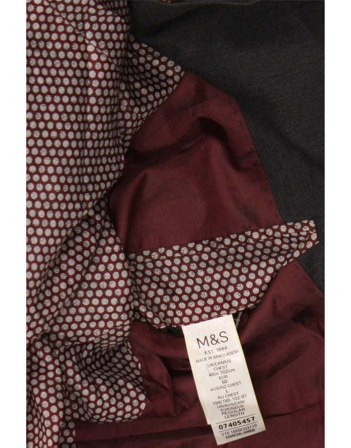 Marks & Spencer Herre Regular Fit 2-knaps blazerjakke UK 40 Large Grå