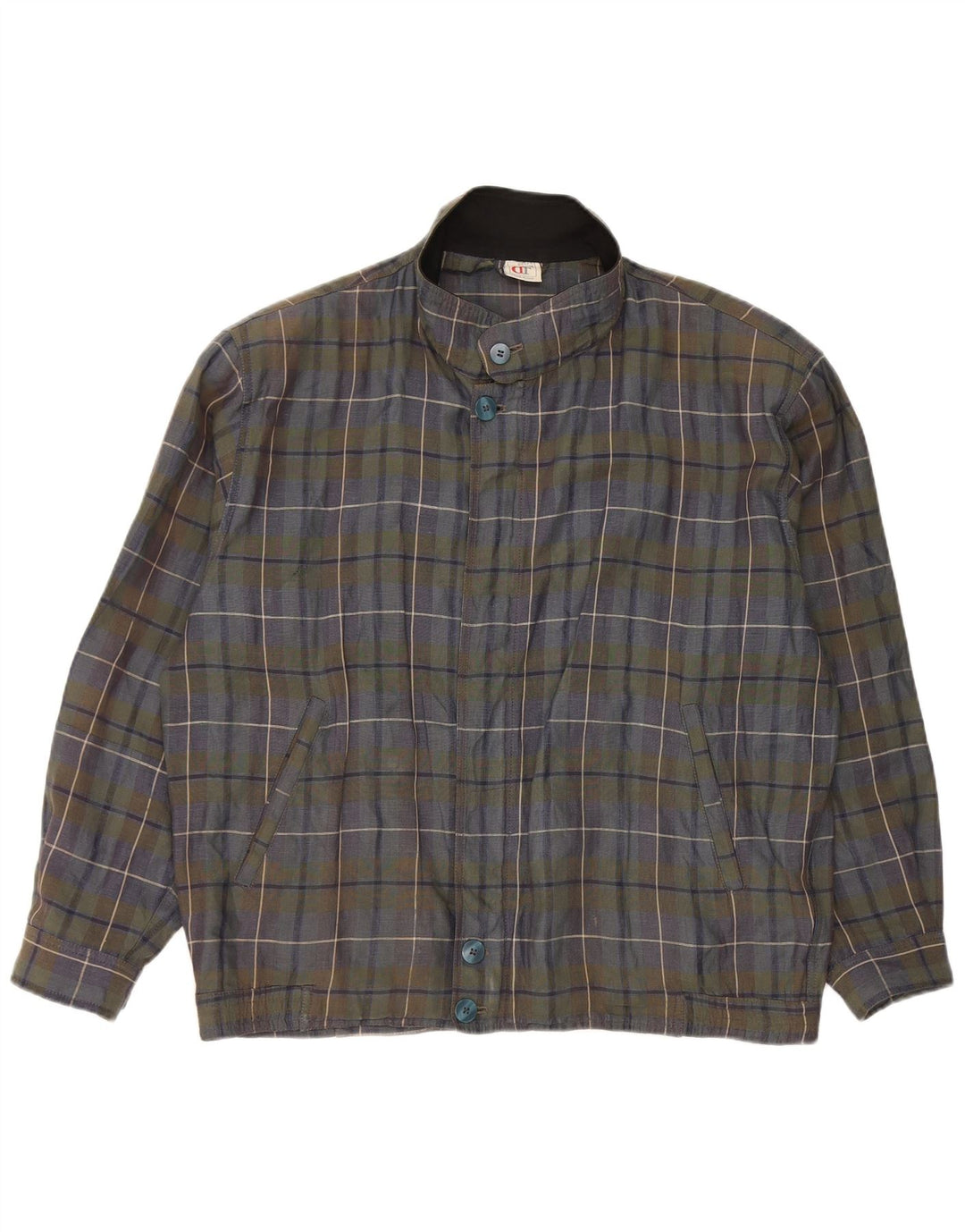 Belfe Herre Bomber Jacket UK 40 Large Navy Blue Check