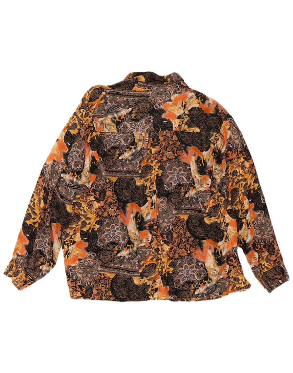Vintage Dame Shirt Bluse UK 14 Large Multicolored Floral