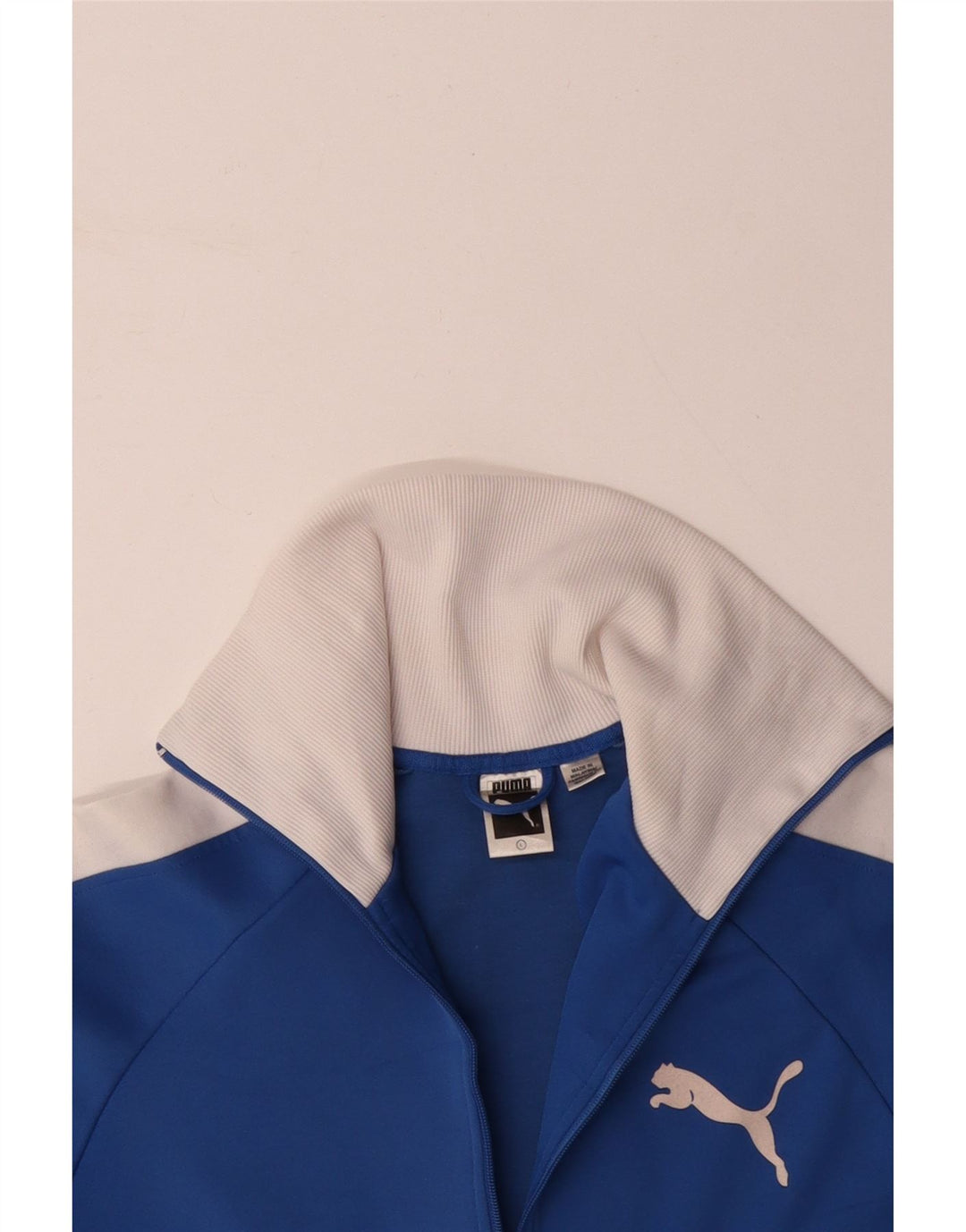 PUMA Grafisk træningsdragt topjakke til kvinder UK 16 Stor blå farveblok