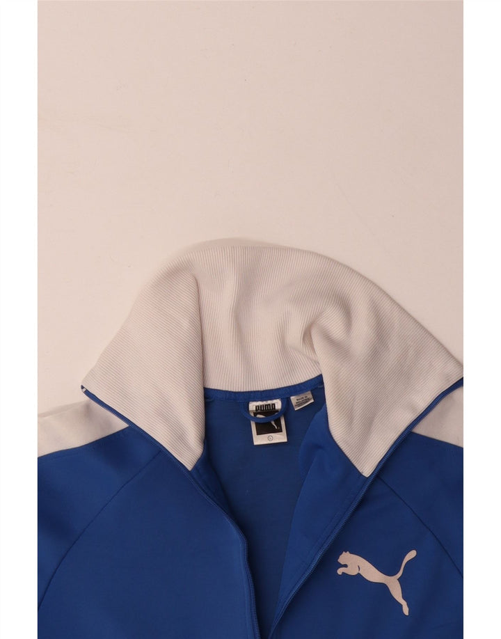 PUMA Grafisk træningsdragt topjakke til kvinder UK 16 Stor blå farveblok