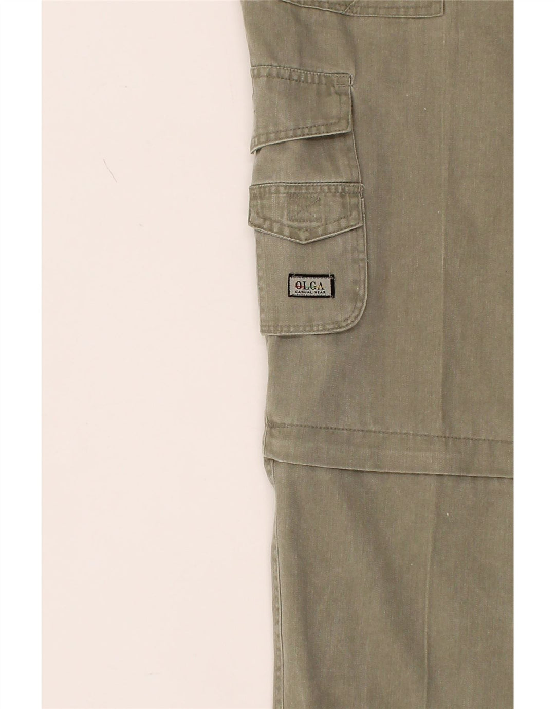 VINTAGE Womens Straight Cargo Trousers W34 L29 Khaki Vintage Vintage and Second-Hand Vintage from Messina Hembry 