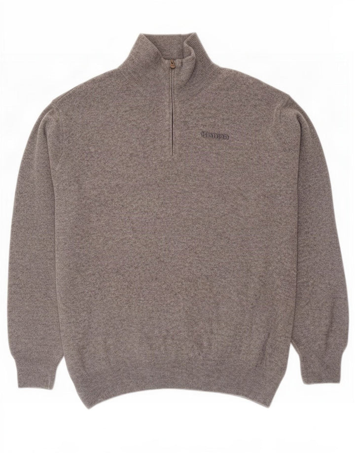 Kappa Herre Zip Neck Jumper Sweater 2XL Grå lammeuld