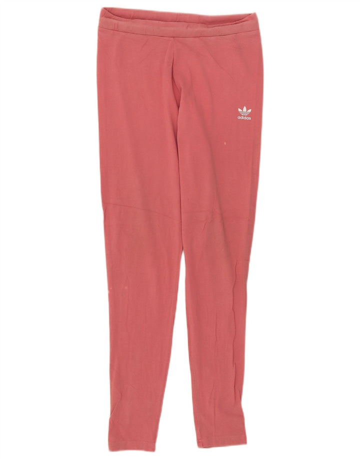 Adidas Dame Leggings UK 12 Medium Pink Bomuld