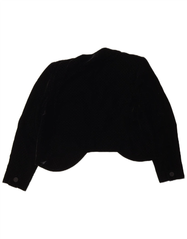 Vintage Dame Bolero Jacket UK 14 Medium Black Spotted