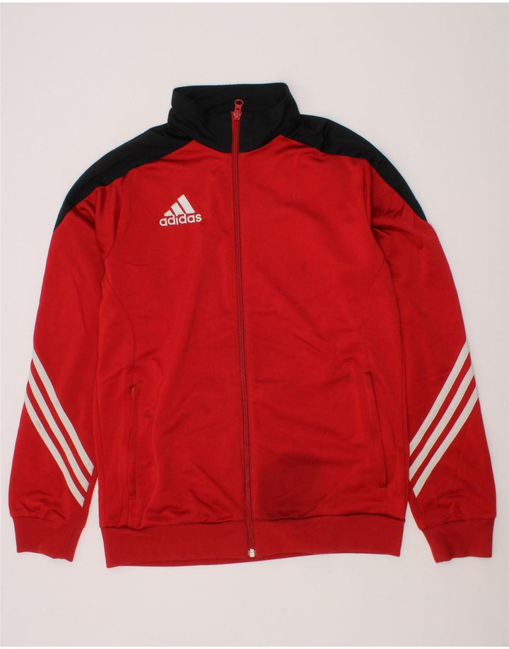 ADIDAS Boys Tracksuit Top Jacket 13-14 Years XL  Red Colourblock Polyester Vintage Adidas and Second-Hand Adidas from Messina Hembry 