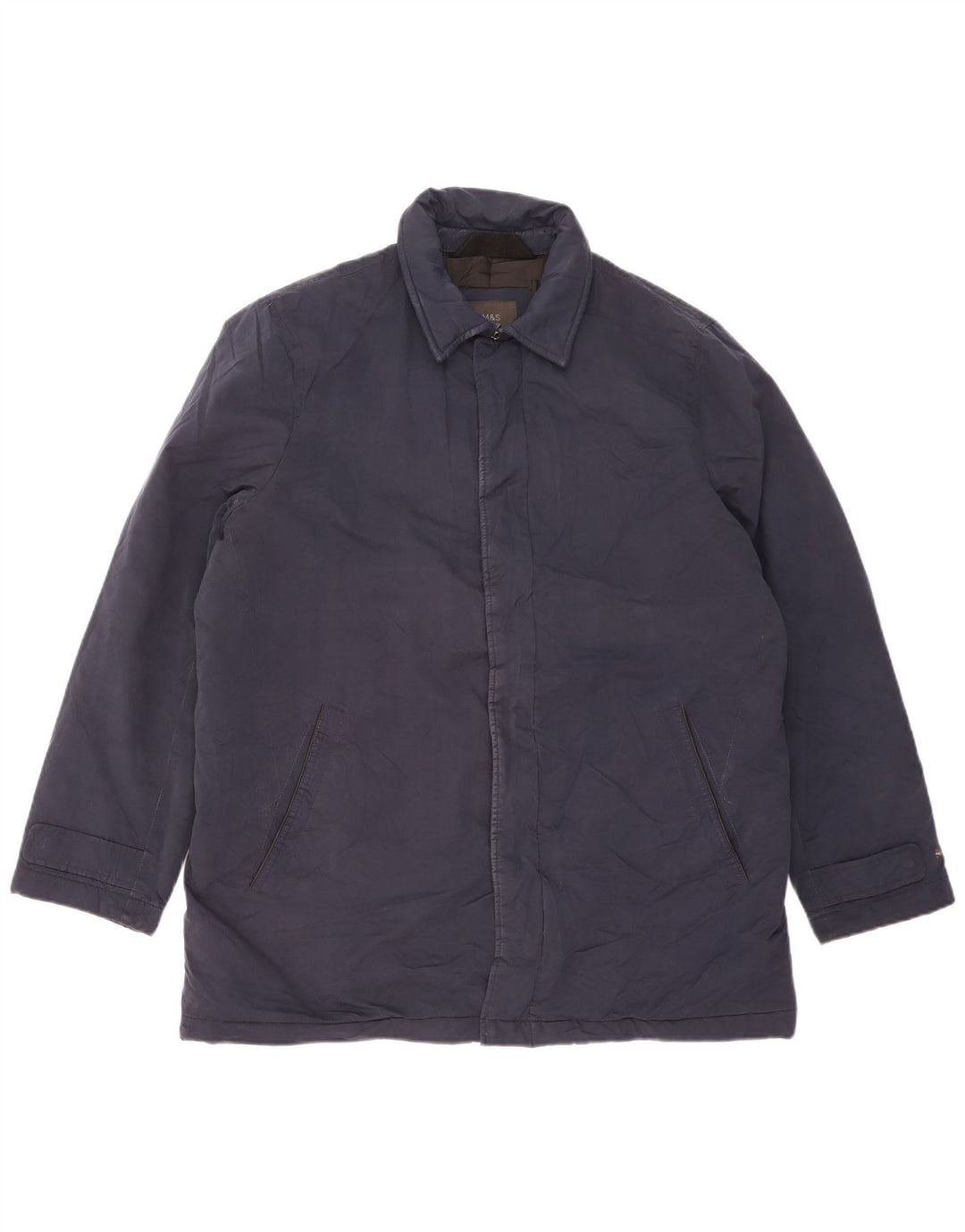 Marks & Spencer Herre Windbreaker Jacket UK 40 Large Navy Blue Polyester