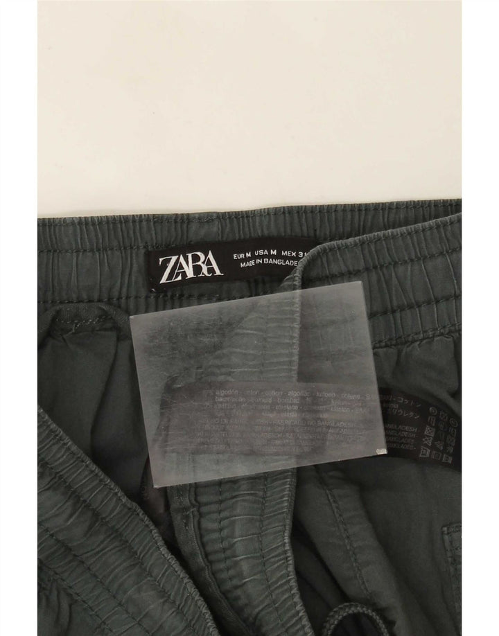 Zara Dame joggerbukser Medium W28 L26 Grøn Bomuld