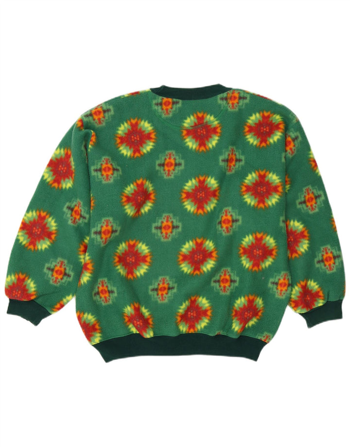 Rifle Herre abstrakt mønster Fleece Jumper Medium Grøn Geometrisk Polyester