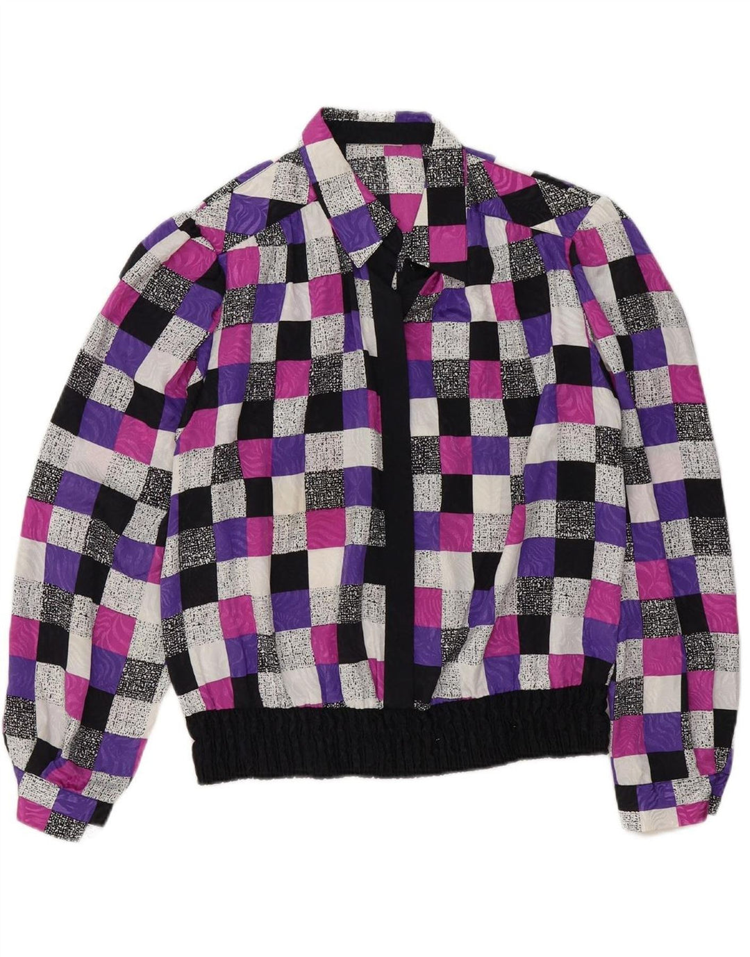 VINTAGE Womens Long Sleeve Blouse Top UK 16 Large Multicoloured Geometric