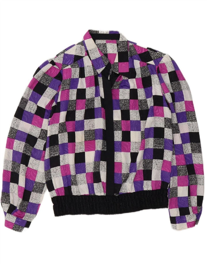 VINTAGE Womens Long Sleeve Blouse Top UK 16 Large Multicoloured Geometric
