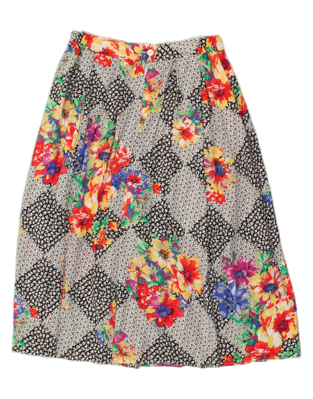FAIR LADY Womens A-Line Skirt W29 Medium  Grey Floral Viscose Vintage Fair Lady and Second-Hand Fair Lady from Messina Hembry 