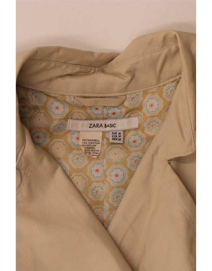 Zara Dame Trench Coat UK 14 Medium Beige Bomuld