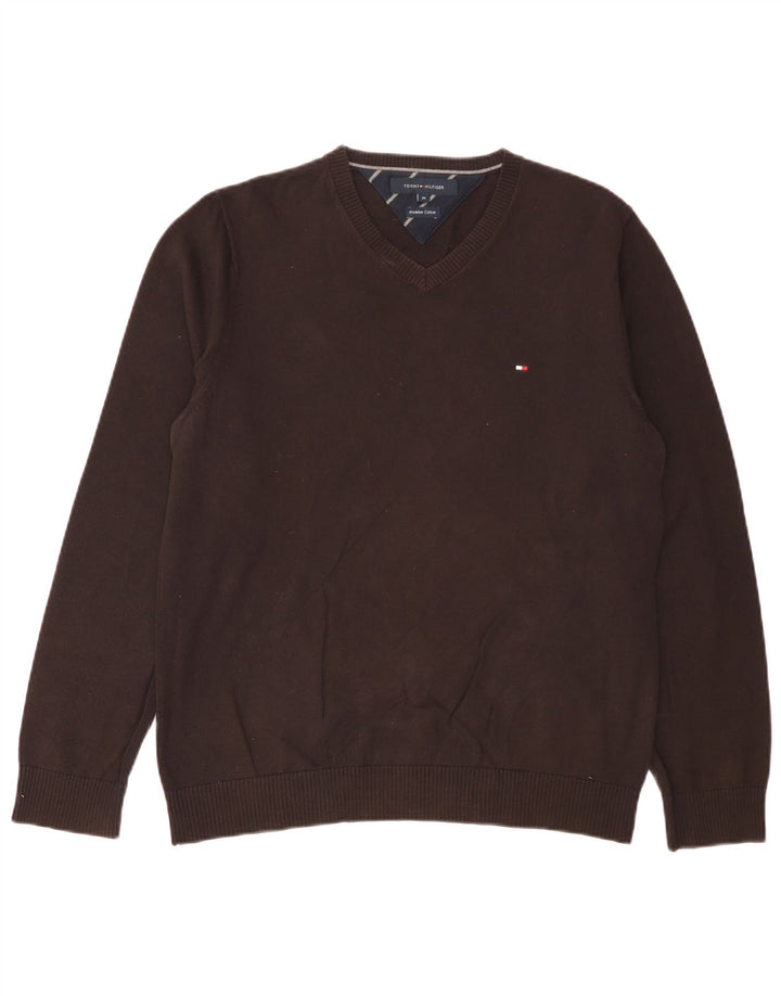 Tommy Hilfiger Herre V-hals sweater Medium Grå Bomuld