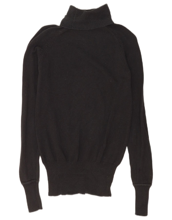 Zara Dame Rullehals Sweater UK 14 Medium Navy Blue Bomuld