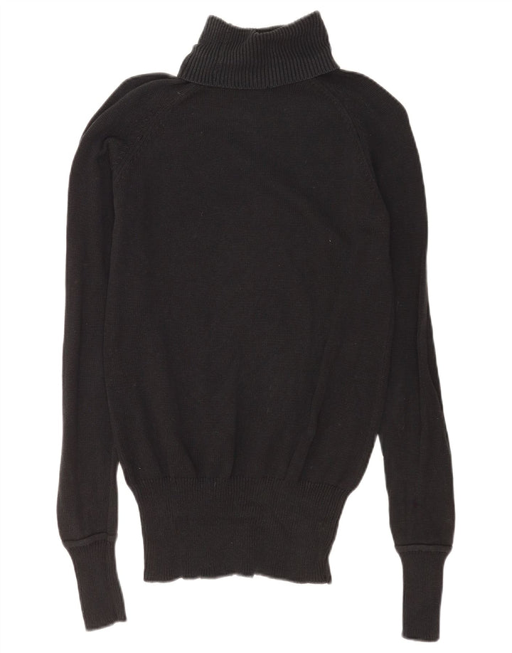 Zara Dame Rullehals Sweater UK 14 Medium Navy Blue Bomuld