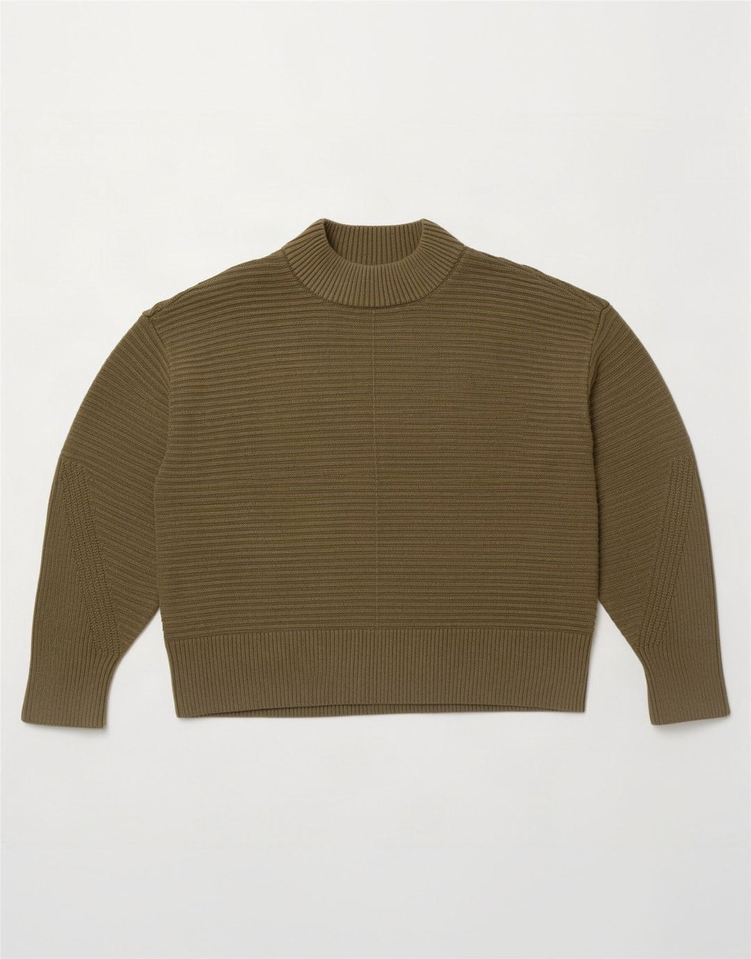 Warehouse Dame Turtle Neck Jumper Sweater UK 12 Medium Khaki Striped