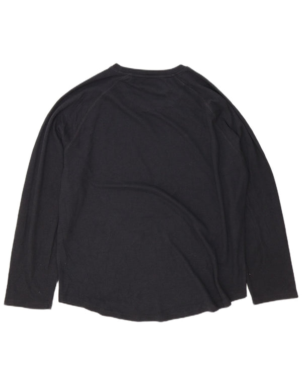 Crew Clothing Herre Top Langærmet 2XL Sort Bomuld