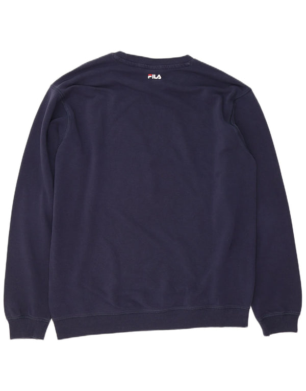 FILA grafisk sweatshirt til mænd XL marineblå bomuld