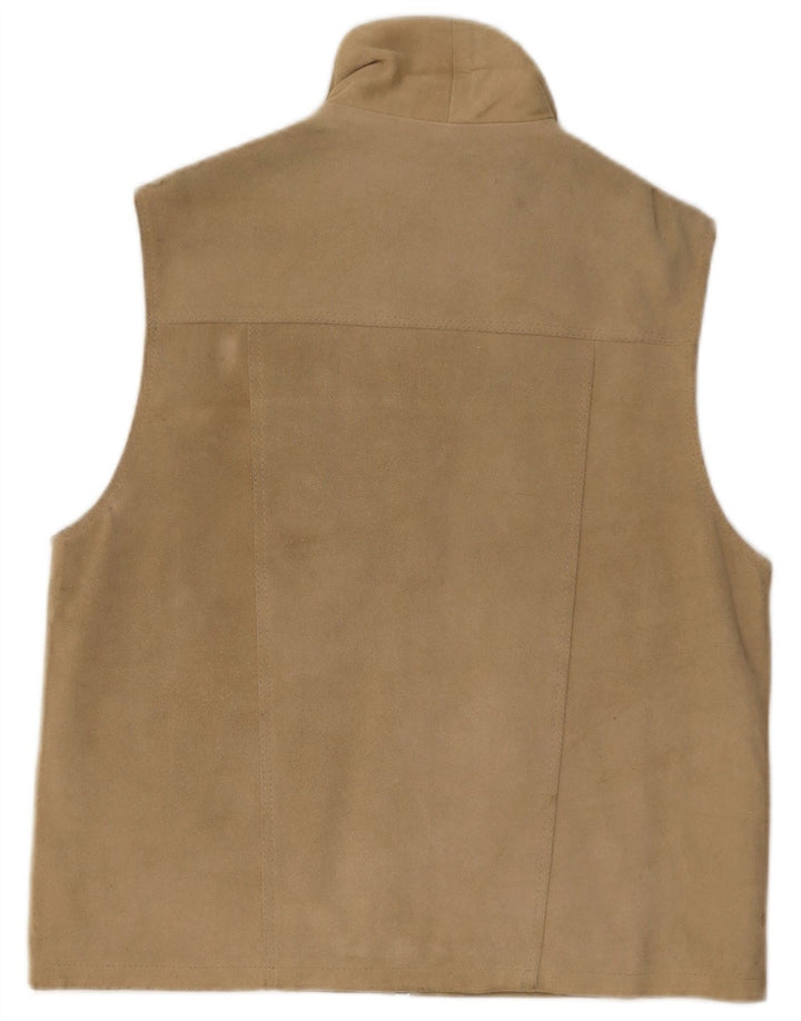 Vintage herre ruskind Gilet UK 38 medium beige læder