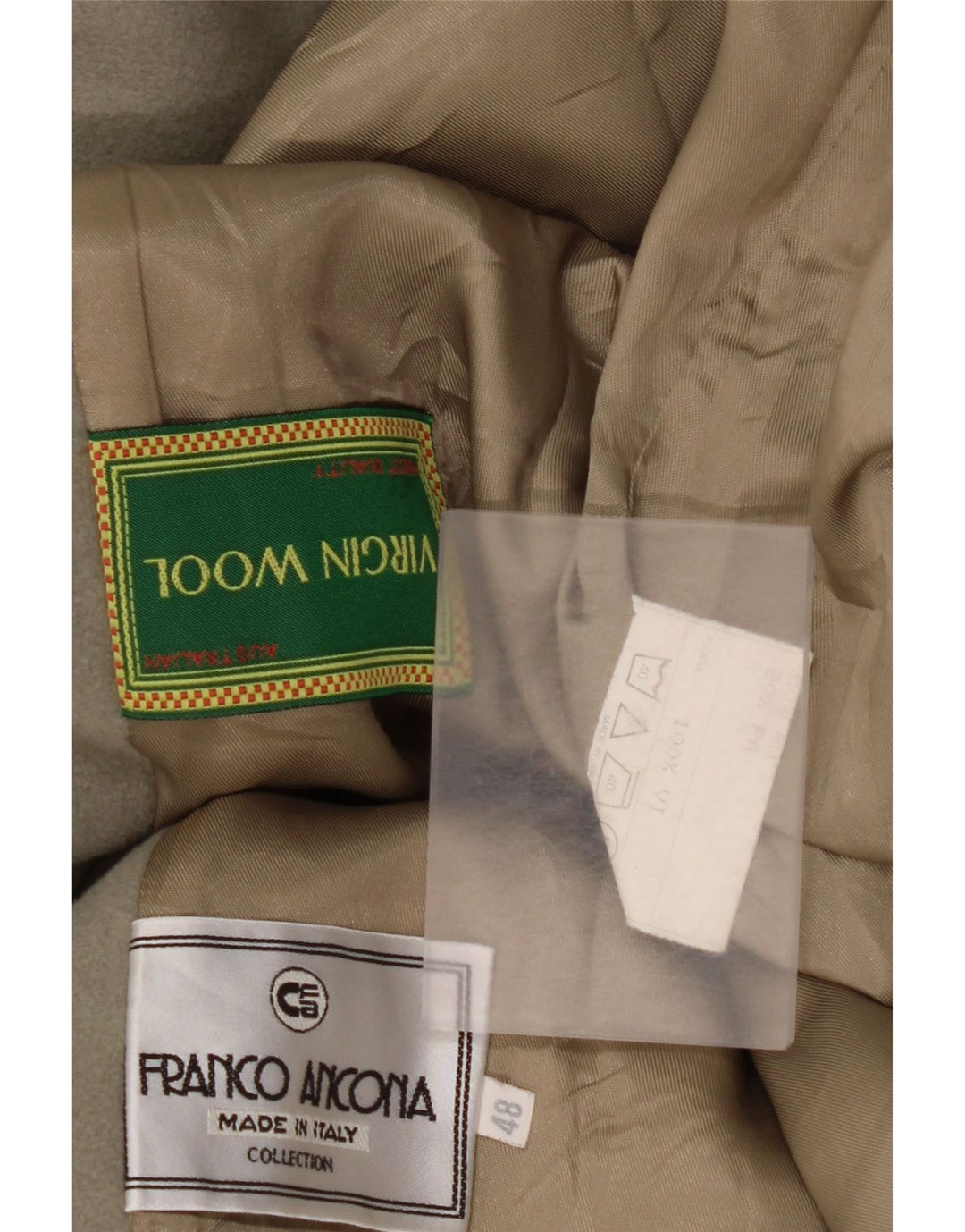 Franco Ancona Herre Duffle Coat IT 48 Medium Grå Uld