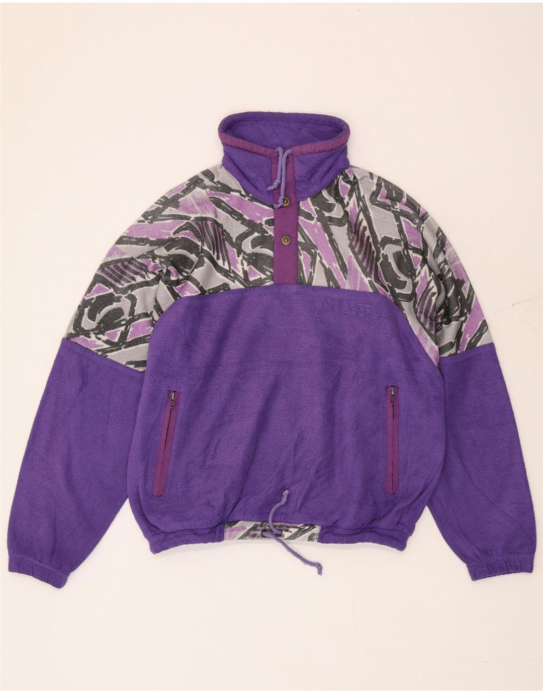 Sportful Herre abstrakt mønster Fleece Jumper IT 48 Medium Lilla