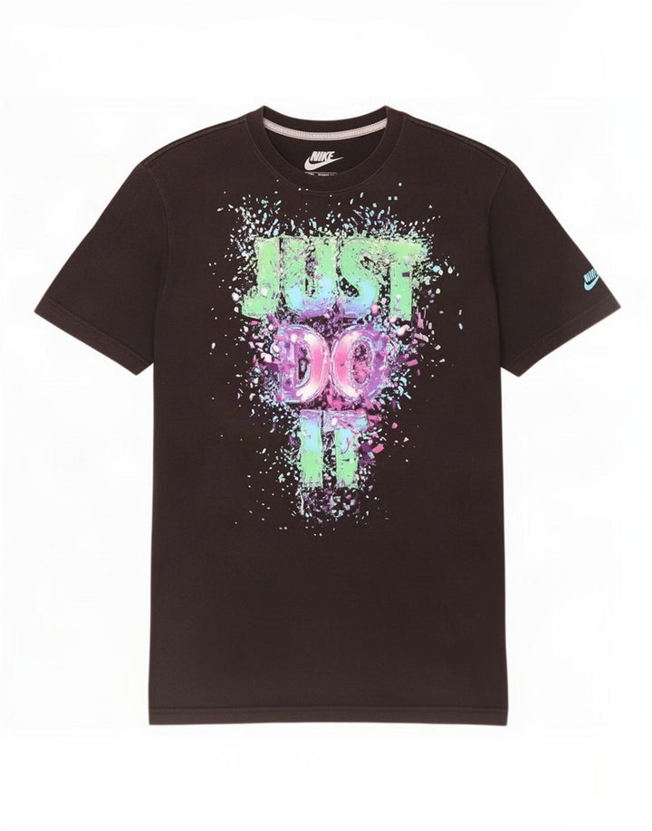 Nike Herre Regular Fit Grafisk T-shirt Top Medium Sort