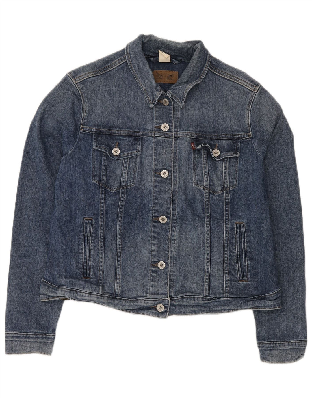 LEVI'S Dame Crop denimjakke UK 18 XL Blå Bomuld