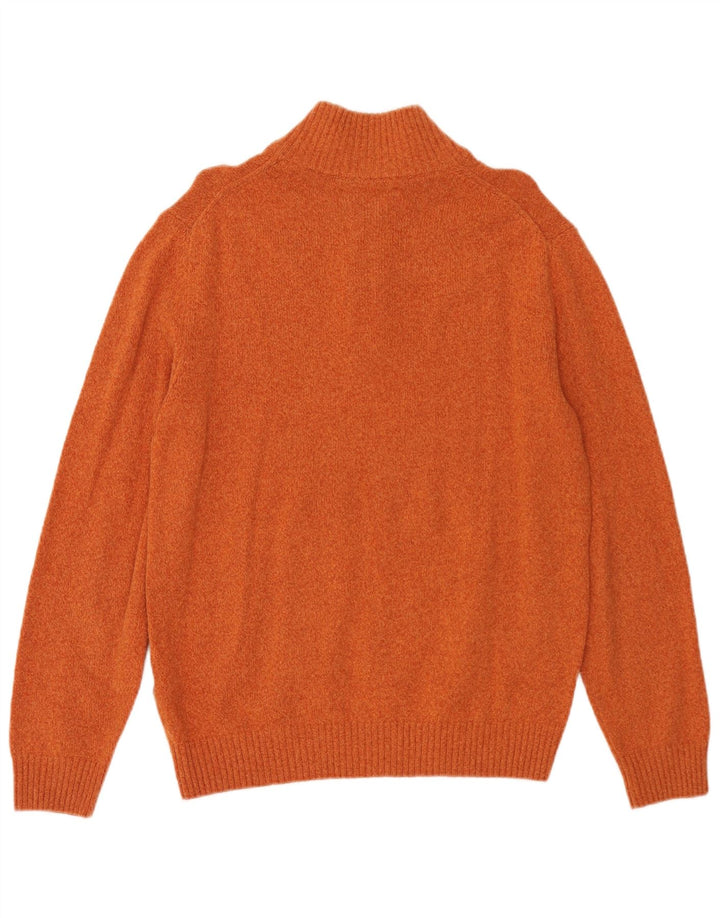 Marlboro Classics Herre Zip Neck Jumper Sweater Stor Orange Uld