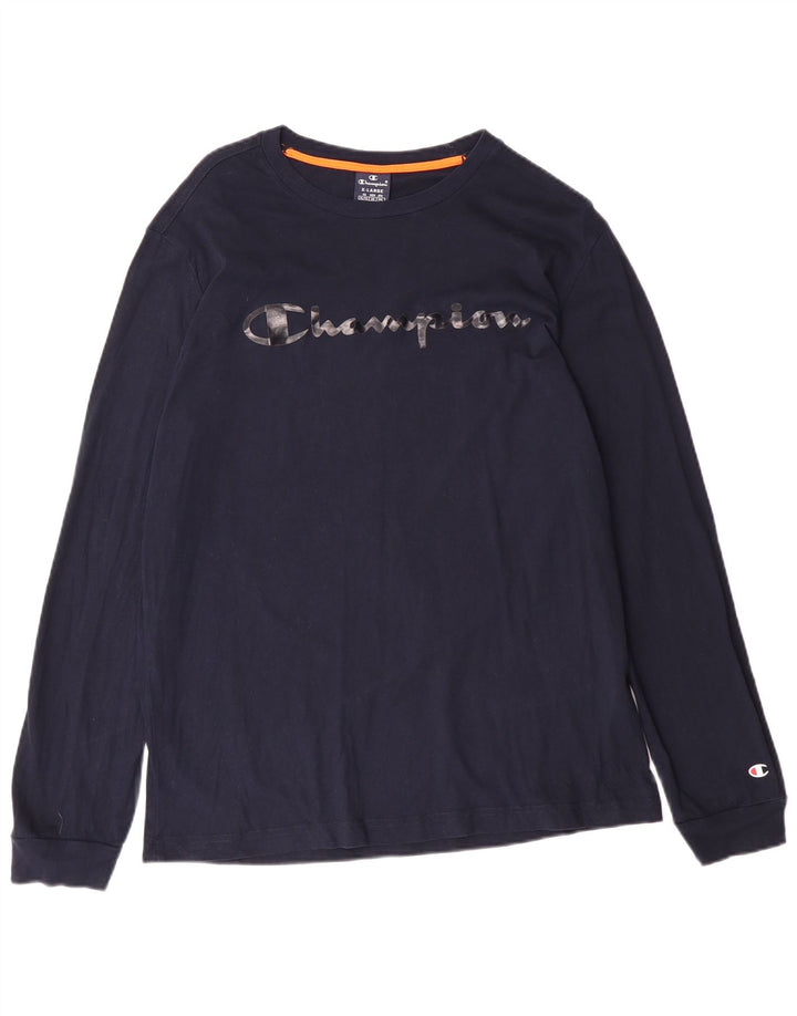 Champion Dame Grafisk T-Shirt Top XL Marineblå Bomuld