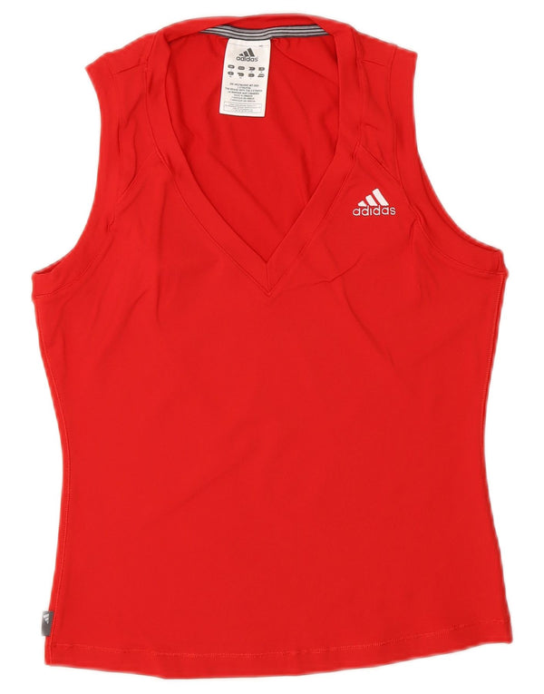 ADIDAS Womens Crop Vest Top UK 12 Medium Rød Polyester