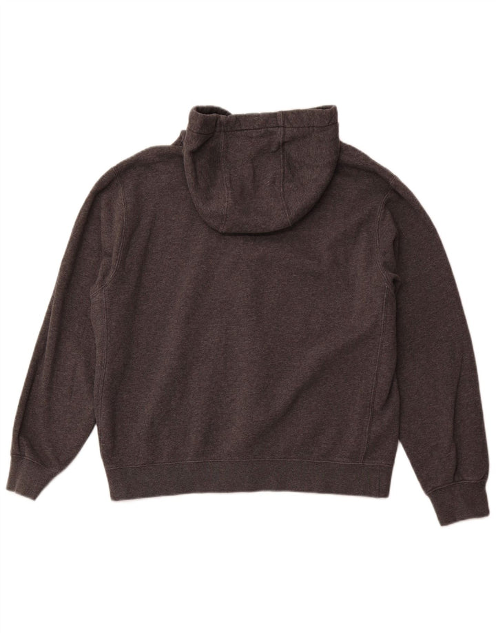 NIKE Womens Oversized Hoodie Jumper UK 14 Medium Grey Cotton