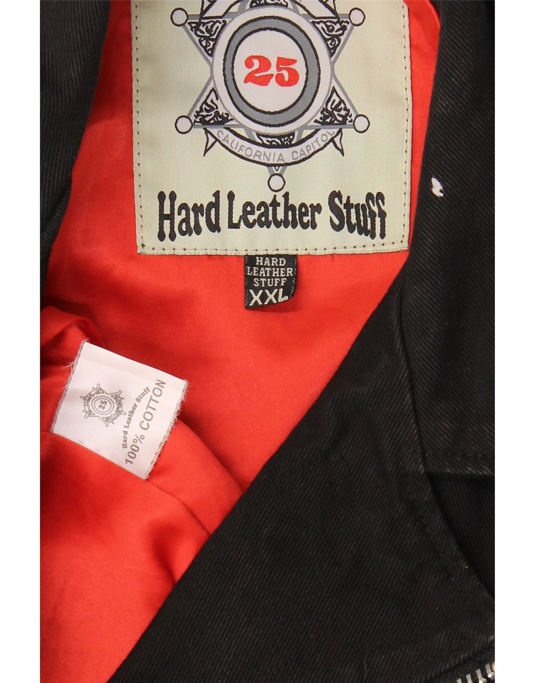 Hårdt lædertøj Dame Crop Biker Jacket UK 20 2XL Sort Bomuld