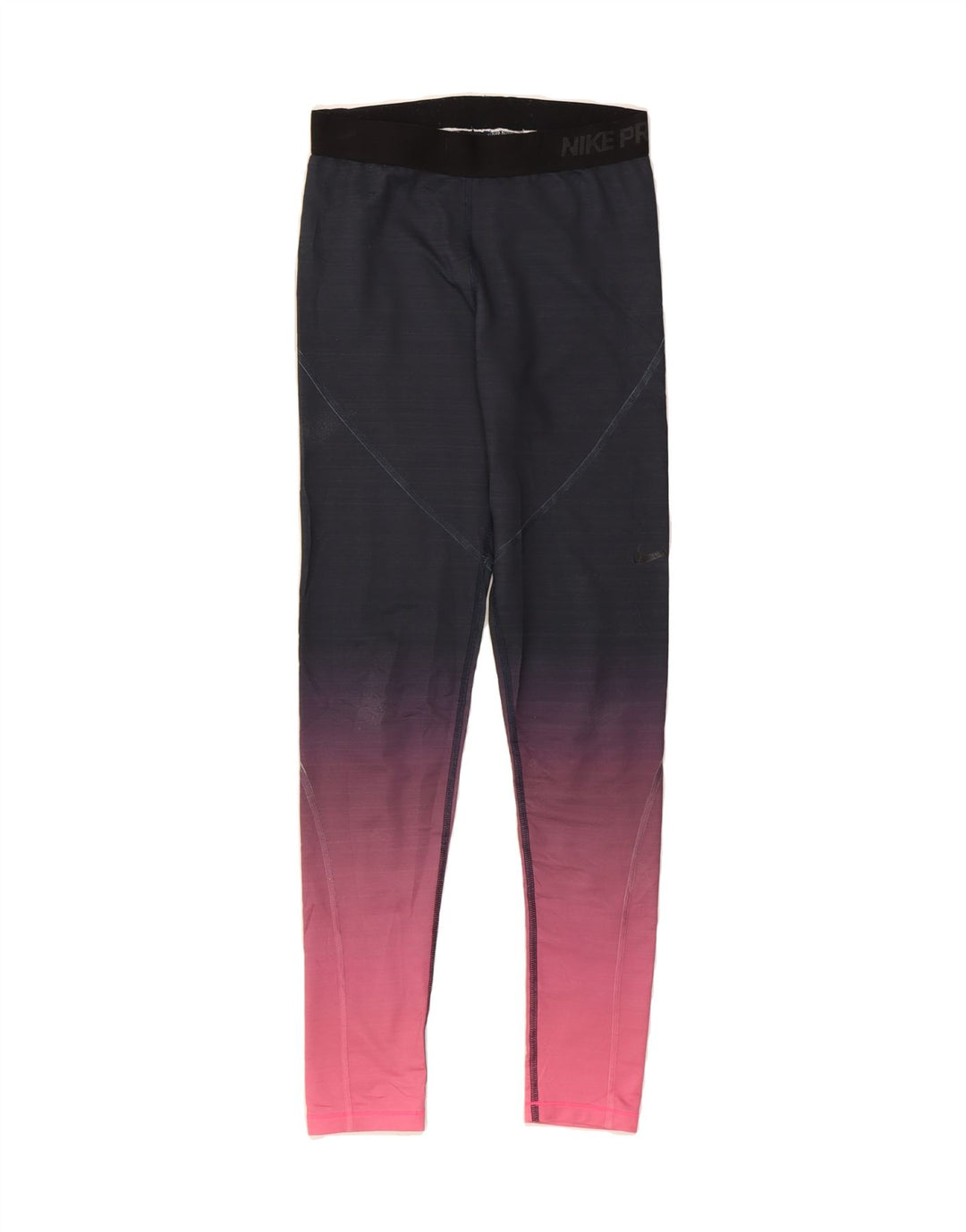 NIKE Womens Leggings UK 12 Medium  Navy Blue Colourblock Polyester Vintage Nike and Second-Hand Nike from Messina Hembry 