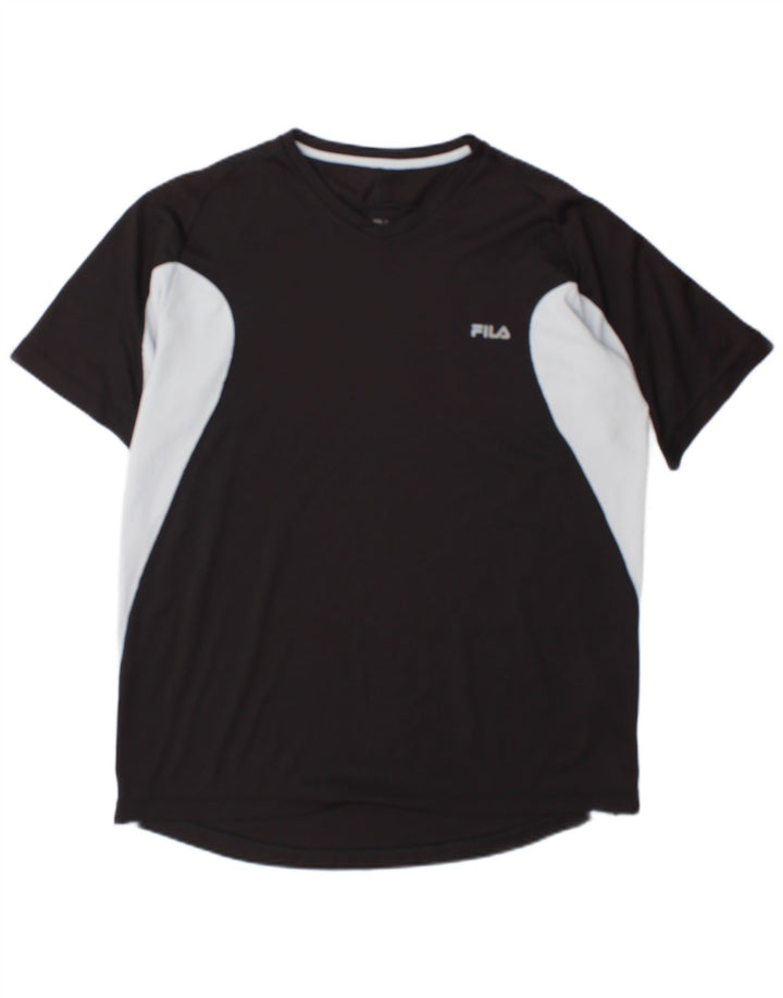 Fila Herre T-Shirt Top Stor Sort Colourblock