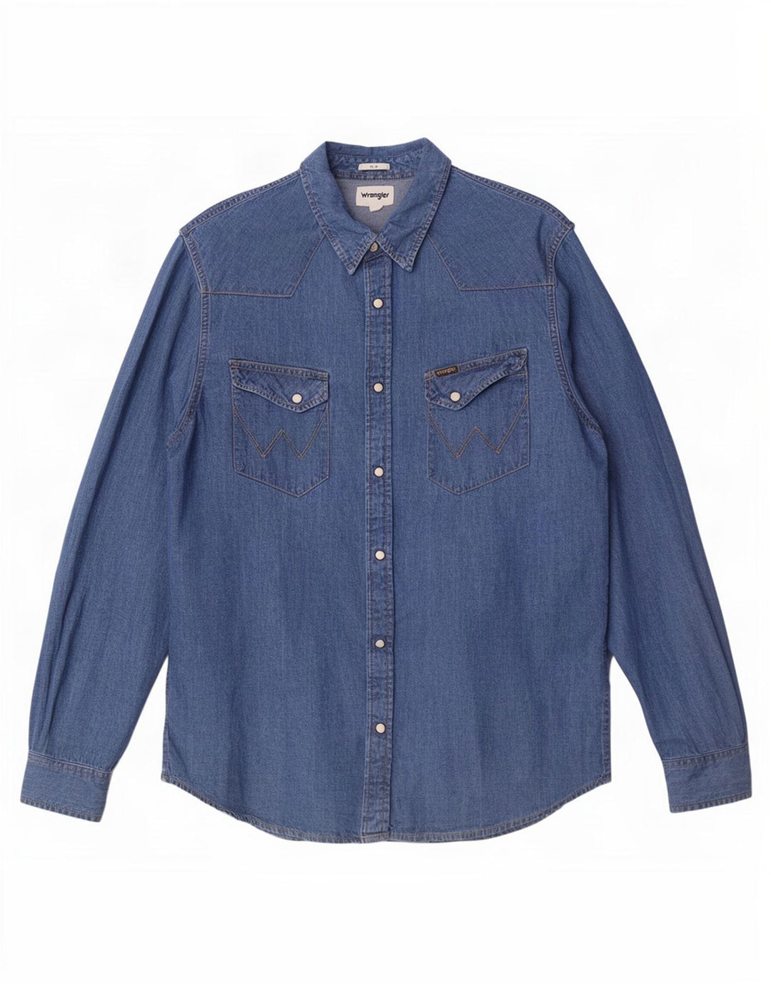 Wrangler Herre Slim Fit denimskjorte Stor blå bomuld