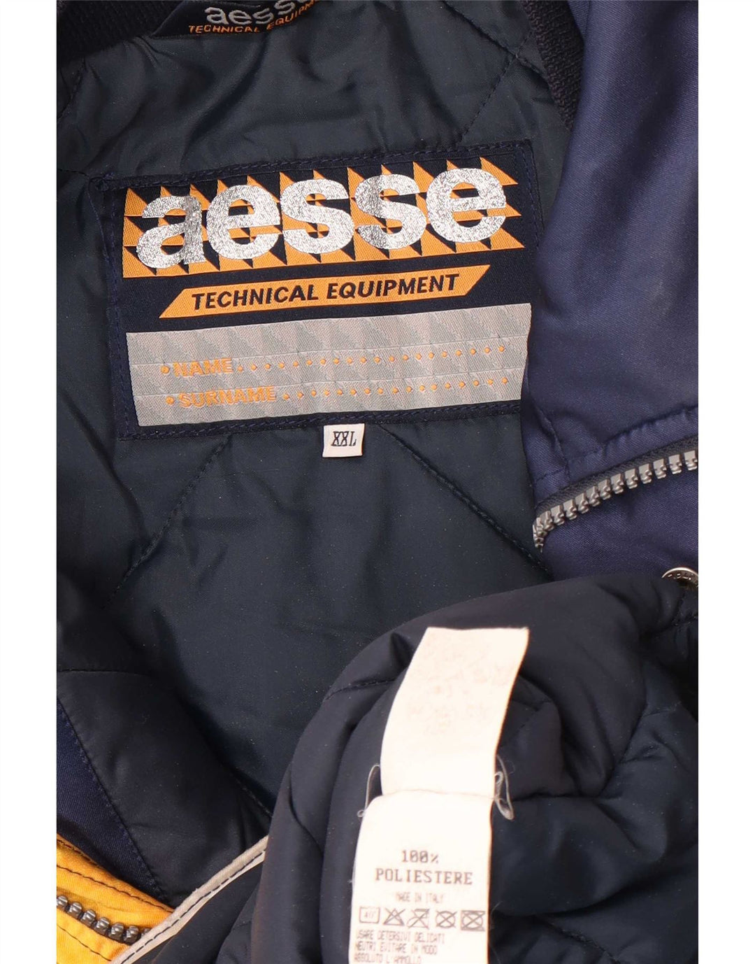 Aesse Herre Skijakke UK 44 2XL Navy Blue Colourblock Polyester
