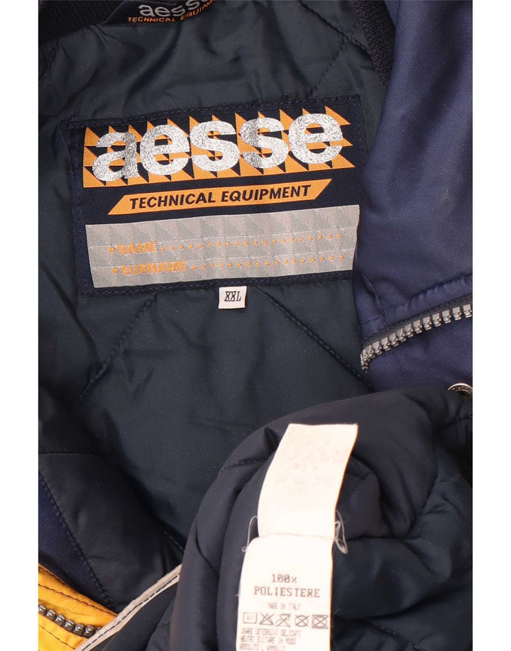 Aesse Herre Skijakke UK 44 2XL Navy Blue Colourblock Polyester
