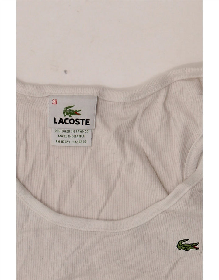 Lacoste Damevest Top Størrelse 38 Medium Hvid Bomuld
