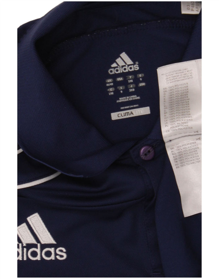 ADIDAS Herre Climalite Polo Shirt UK 46/48 XL Navy Blue Polyester