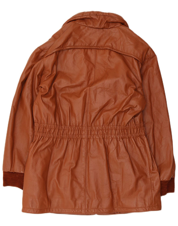 Vintage læderjakke til kvinder UK 10 Small Brown