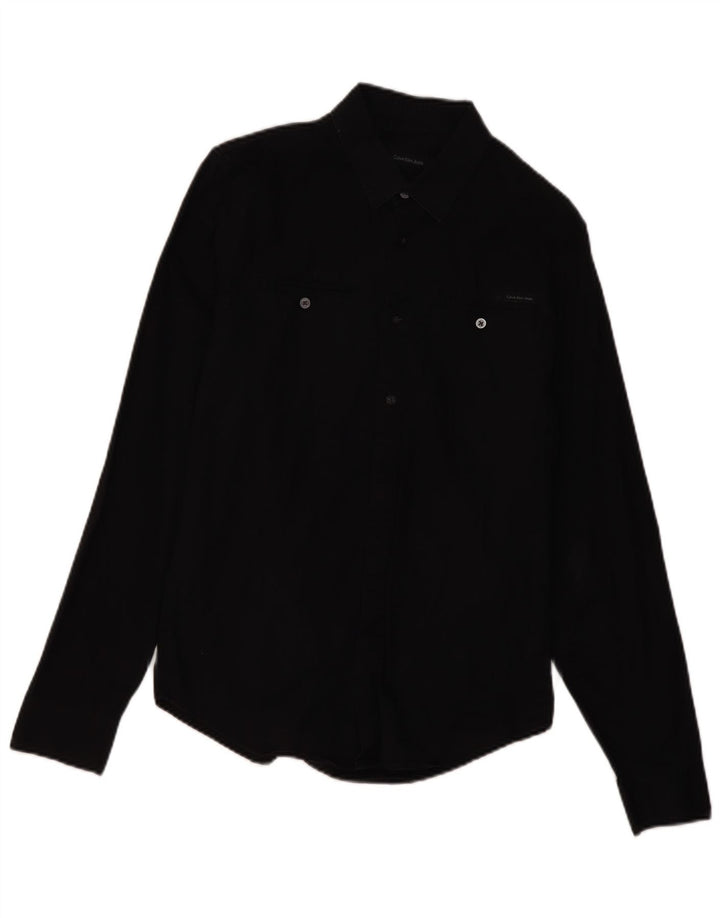 Calvin Klein Herreskjorte Medium Sort Bomuld