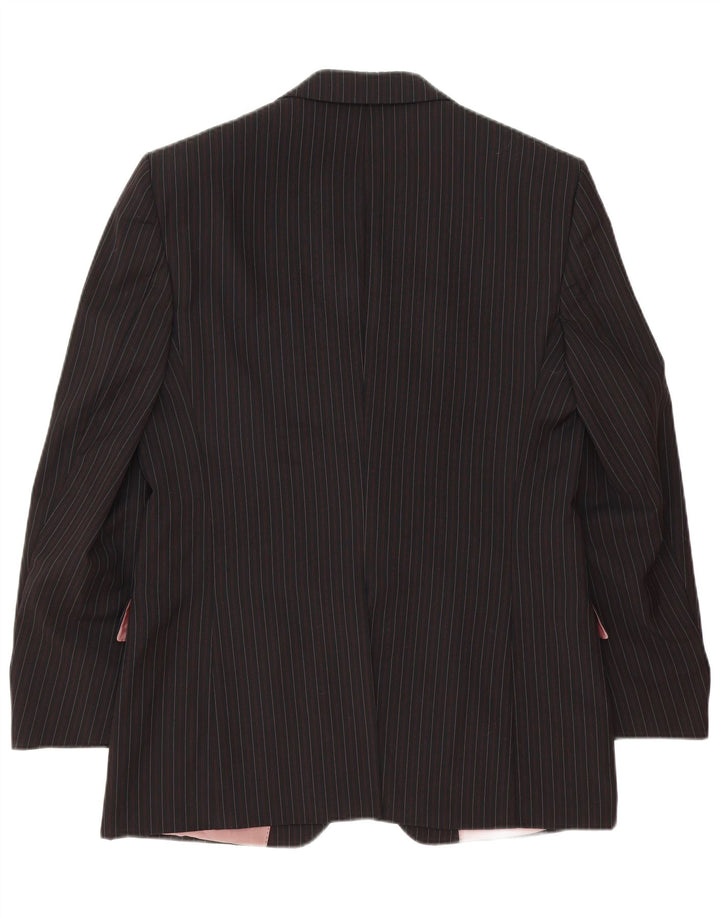 Hugo Boss Herre 3-knaps blazerjakke IT 52 XL Sort nålestribet uld klassisk
