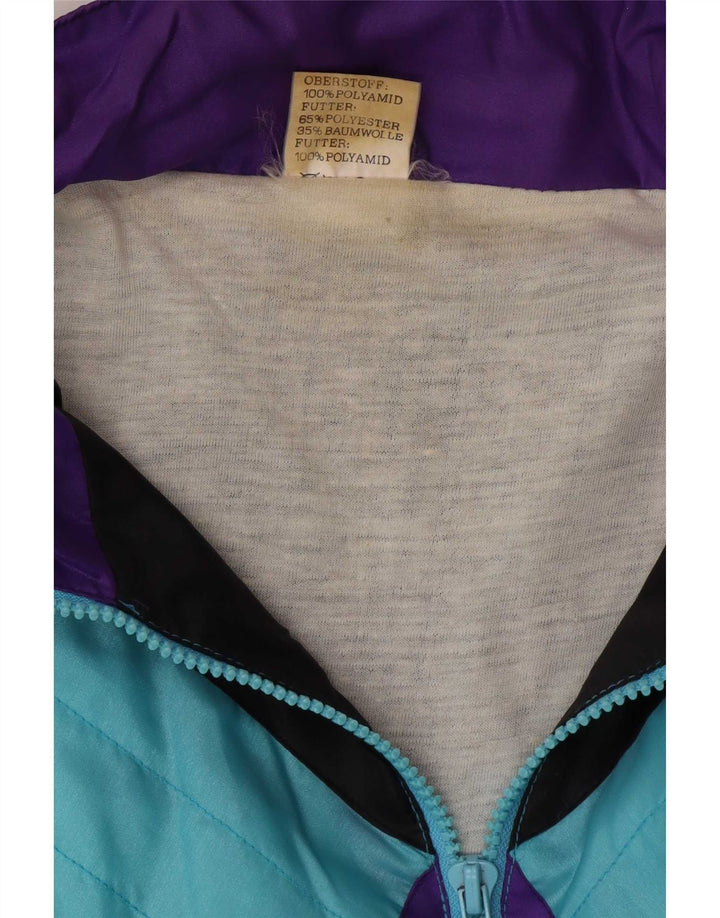 Vintage fuld træningsdragt til mænd XL Blå Colourblock Polyamid Retro